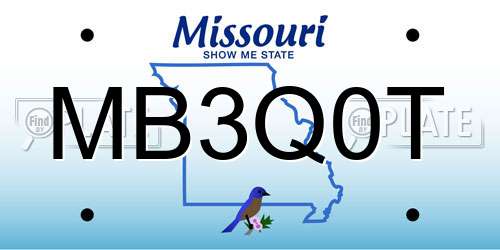 MB3Q0T Missouri License Plate