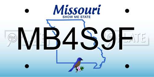 MB4S9F Missouri License Plate