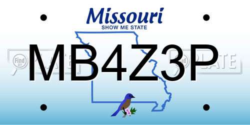 MB4Z3P Missouri License Plate