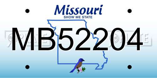MB52204 Missouri License Plate