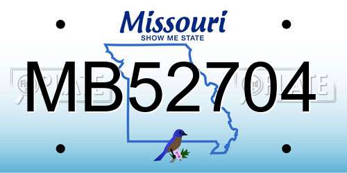 MB52704 Missouri License Plate