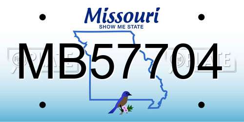 MB57704 Missouri License Plate