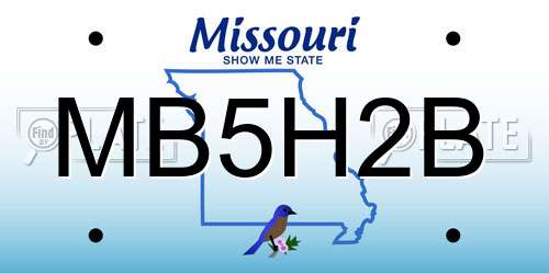 MB5H2B Missouri License Plate