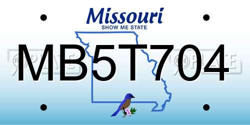 MB5T704 Missouri License Plate