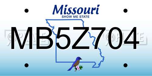 MB5Z704 Missouri License Plate