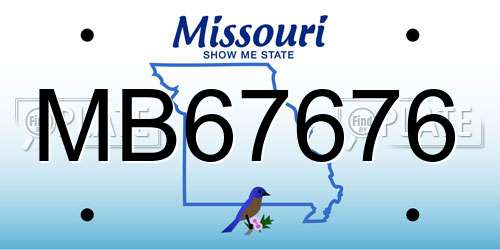 MB67676 Missouri License Plate