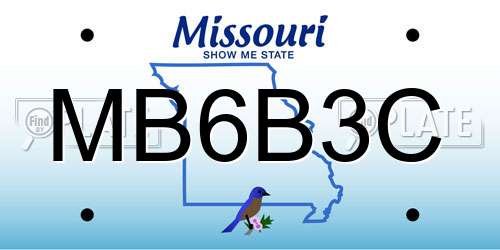 MB6B3C Missouri License Plate