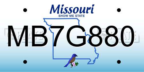 MB7G880 Missouri License Plate