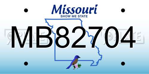 MB82704 Missouri License Plate