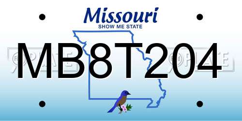 MB8T204 Missouri License Plate