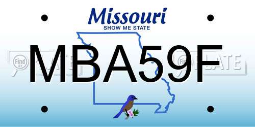 MBA59F Missouri License Plate