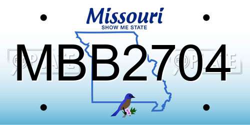 MBB2704 Missouri License Plate