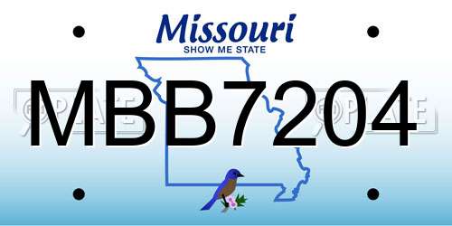 MBB7204 Missouri License Plate
