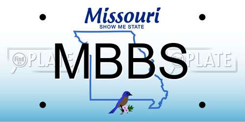 MBBS Missouri License Plate