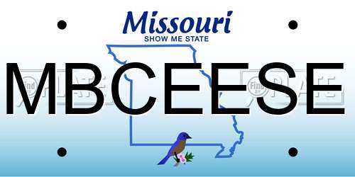 MBCEESE Missouri License Plate