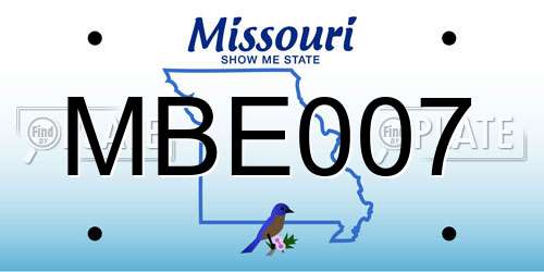 MBE007 Missouri License Plate