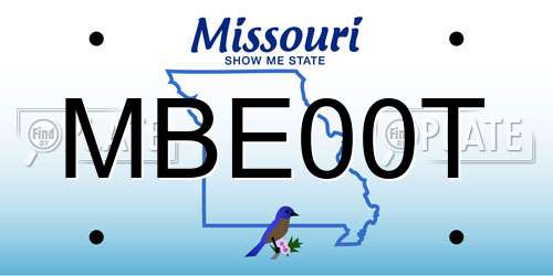 MBE00T Missouri License Plate
