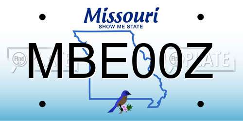 MBE00Z Missouri License Plate