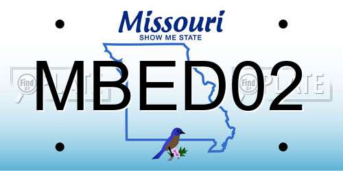 MBED02 Missouri License Plate