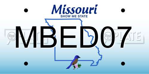 MBED07 Missouri License Plate