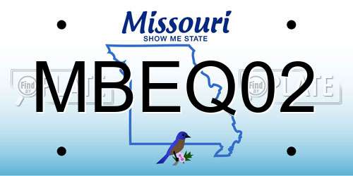 MBEQ02 Missouri License Plate