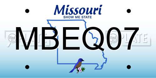 MBEQ07 Missouri License Plate