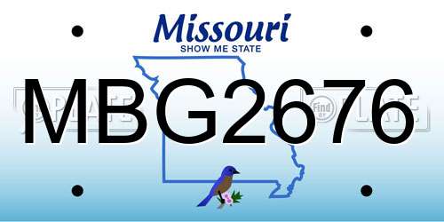 MBG2676 Missouri License Plate