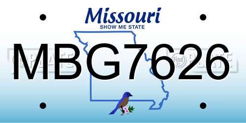 MBG7626 Missouri License Plate
