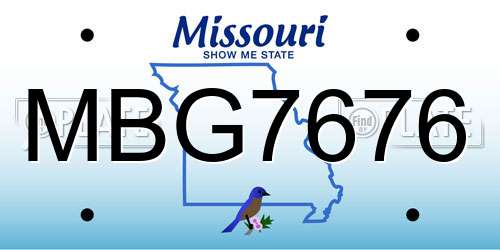 MBG7676 Missouri License Plate
