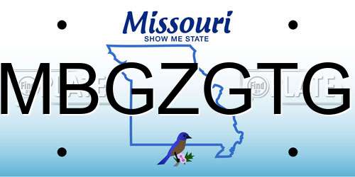 MBGZGTG Missouri License Plate