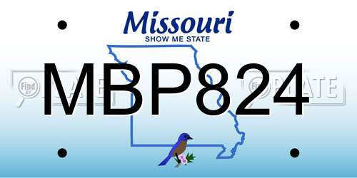 MBP824 Missouri License Plate