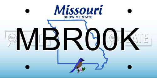 MBR00K Missouri License Plate