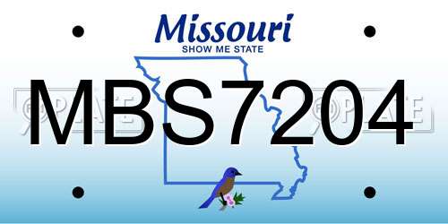 MBS7204 Missouri License Plate
