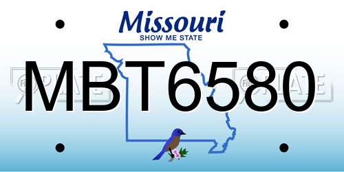 MBT6580 Missouri License Plate