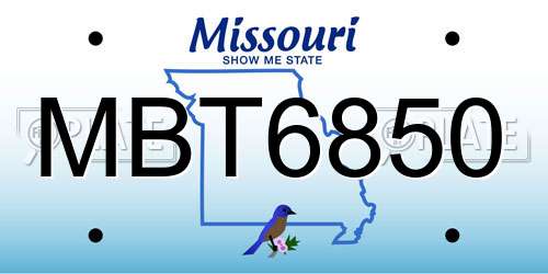 MBT6850 Missouri License Plate