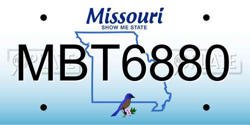 MBT6880 Missouri License Plate