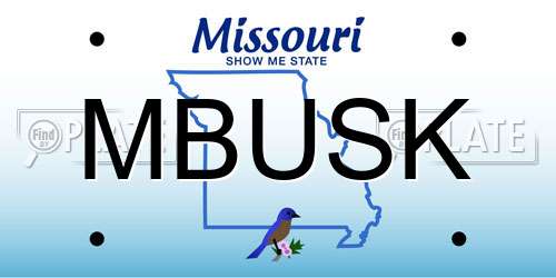 MBUSK Missouri License Plate