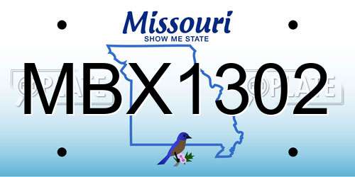 MBX1302 Missouri License Plate