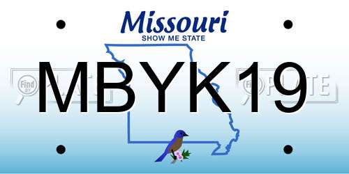 MBYK19 Missouri License Plate