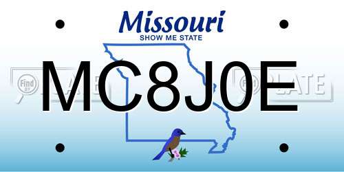 MC8J0E Missouri License Plate