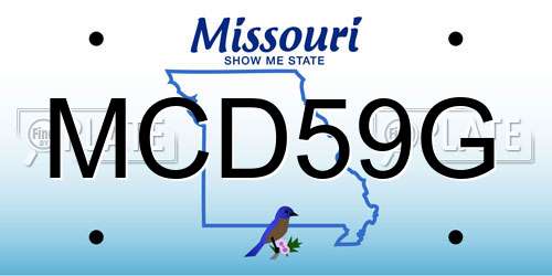 MCD59G Missouri License Plate