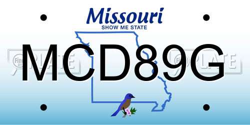 MCD89G Missouri License Plate