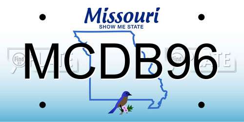 MCDB96 Missouri License Plate