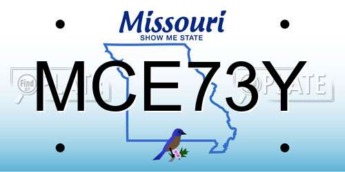 MCE73Y Missouri License Plate