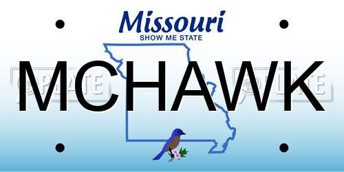 MCHAWK Missouri License Plate