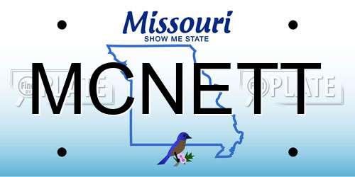 MCNETT Missouri License Plate