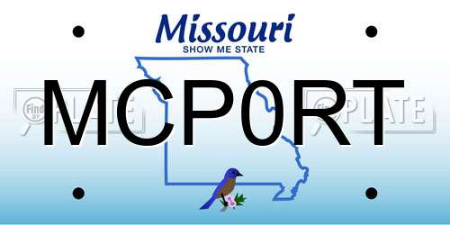 MCP0RT Missouri License Plate