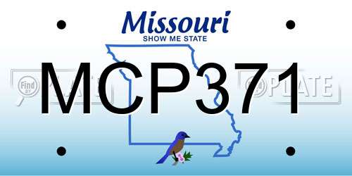 MCP371 Missouri License Plate