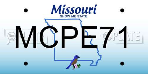 MCPE71 Missouri License Plate