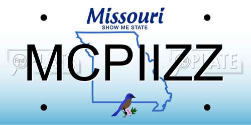 MCPIIZZ Missouri License Plate